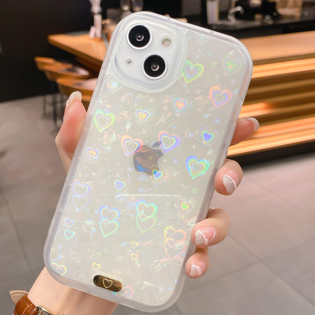 iPhone Case Holographic Hearts - Opal - CASELIX