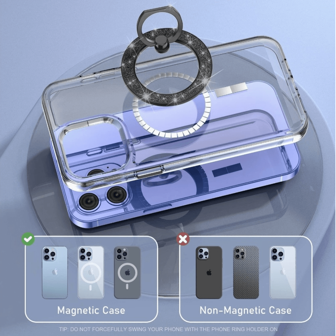 MagSafe Phone Ring stardust Glitter - Black - CASELIX