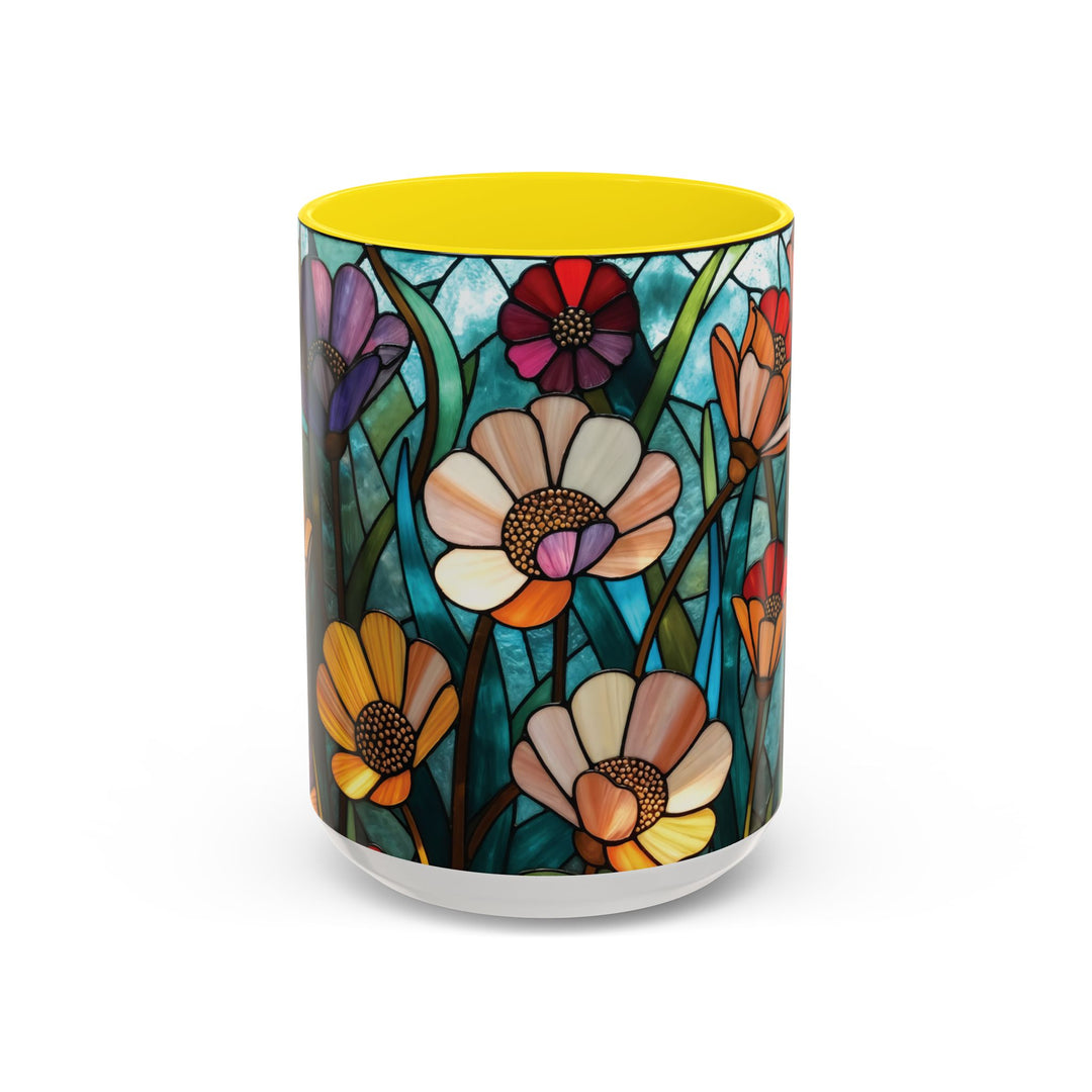 Floral Stained Glass Coffee Mug
