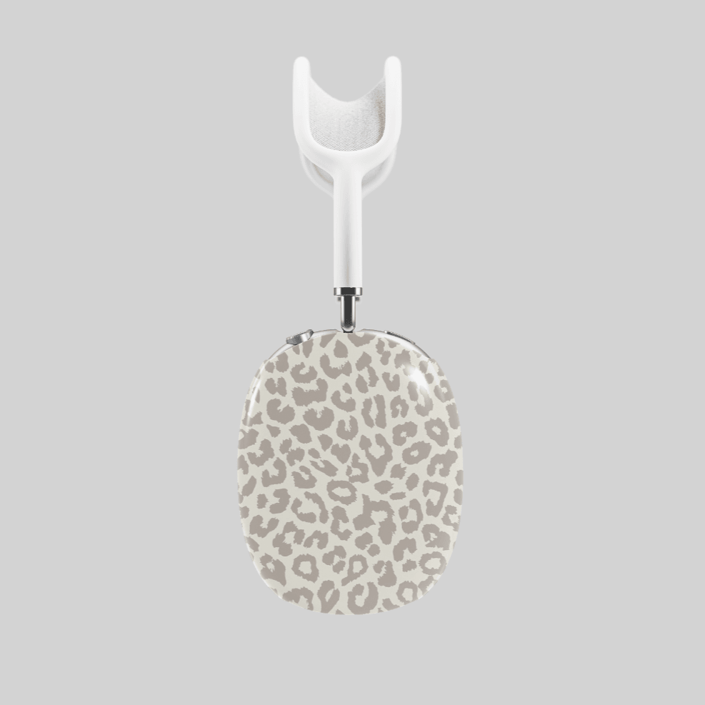 leopard print AirPods Max cover, bold and wild animal print headphone skin for Apple AirPods Max, trendy girly tech accessory.