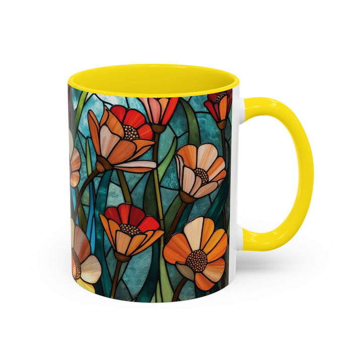 Floral Stained Glass Coffee Mug