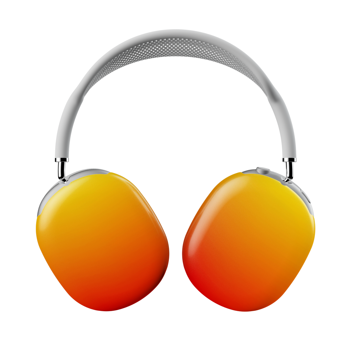 Orange and yellow gradient AirPods Max cover case with glossy protective finish for Apple AirPods Max