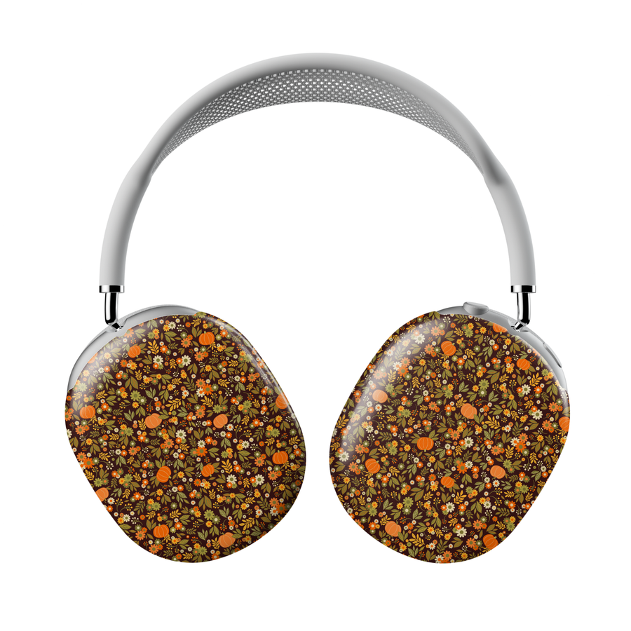 Fall Floral Pumpkin AirPods Max Cover – Autumn Harvest Floral Pattern Protective Skin for Apple AirPods Max