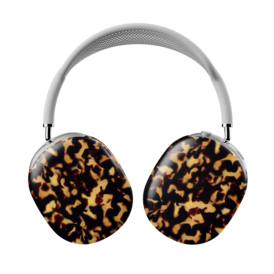 Tortoiseshell AirPods Max Cover with Brown and Black Amber Pattern – Stylish Protective Headphone Skin