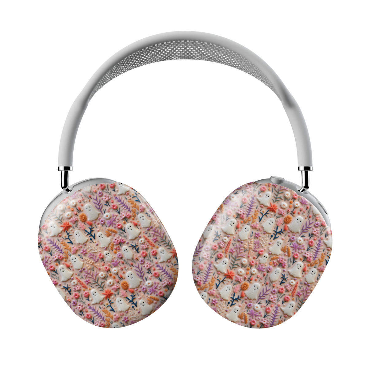 Floral Ghost AirPods Max Cover – Cute Halloween Aesthetic Protective Skin for Apple AirPods Max