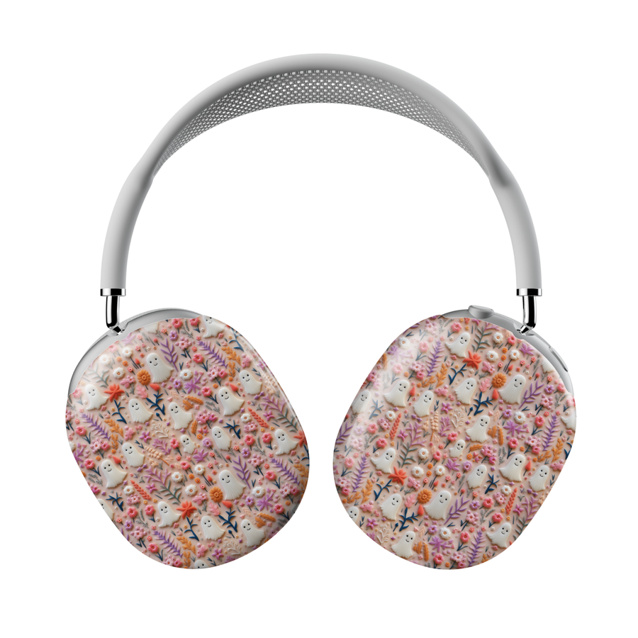Floral Ghost AirPods Max Cover – Cute Halloween Aesthetic Protective Skin for Apple AirPods Max