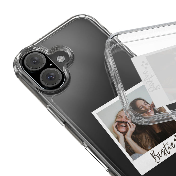 Personalized iPhone case with custom film strip photo design. Create a unique memory phone cover featuring your favorite pictures. Compatible with iPhone 15, 14, 13, 12 Pro Max.