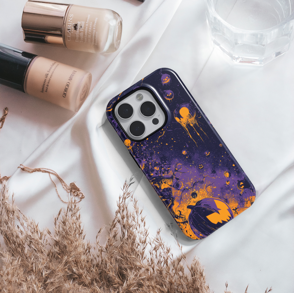 Halloween Drip Pumpkin iPhone Case – MagSafe Compatible iPhone 16 Pro Max Case for Women and Girls