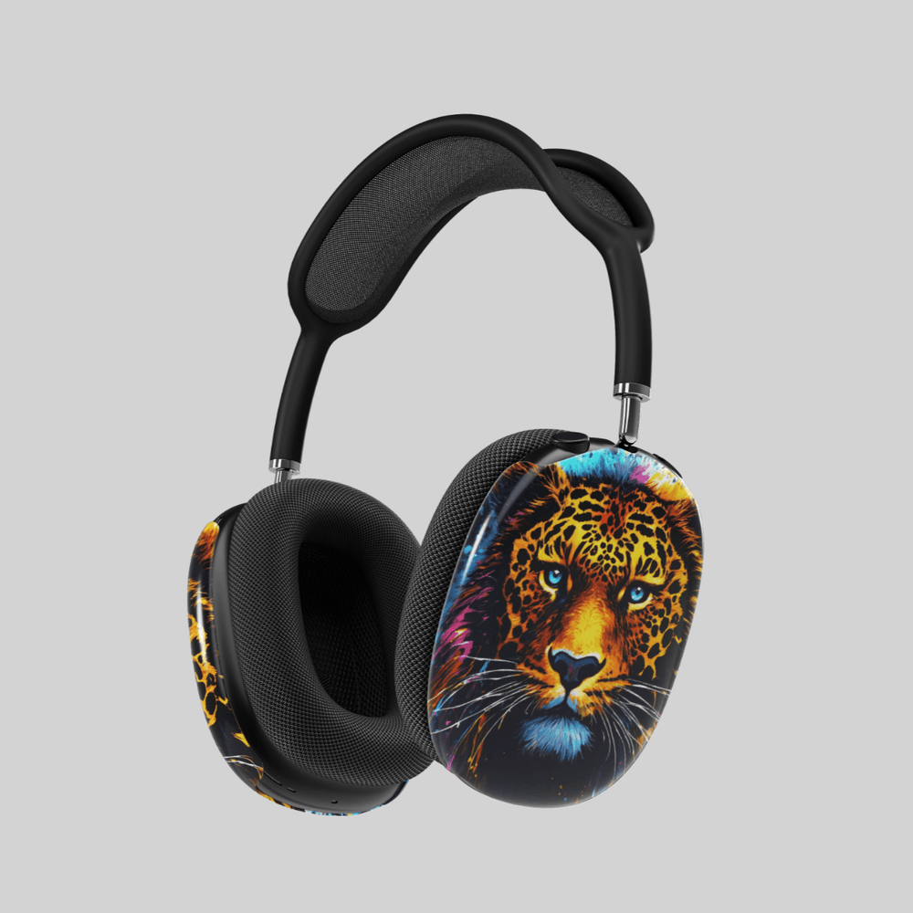 Custom AirPods Max cover with black and white split design, personalized headphone, customizable over-ear headphones accessory. Airpod Max cover Anime