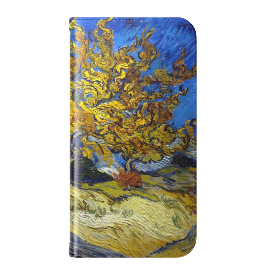 Vintage art folio phone case wallet cover with card holder and foldable leather design for women compatible with iPhone 17 Pro Max and Samsung Galaxy S26 Ultra.