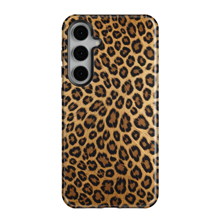 Fierce leopard print Samsung Galaxy phone case – glam wild animal pattern protective cover for women with a bold, chic style