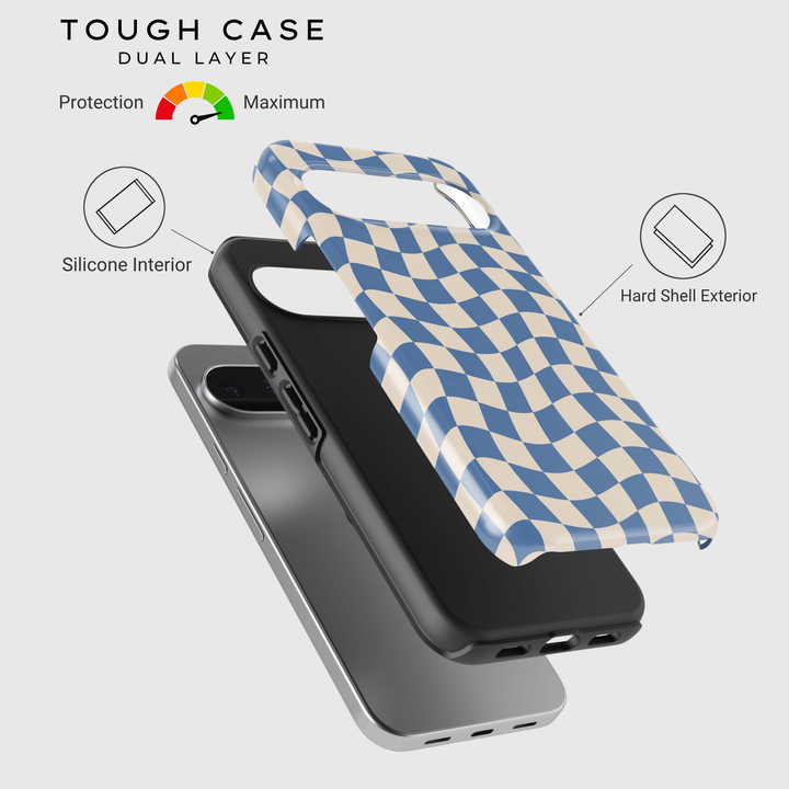 Wavy Blue Checkered