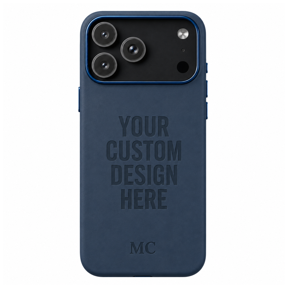 Custom Engraved Vegan Leather iPhone & Samsung Galaxy personalized engraved vegan leather case — hero view