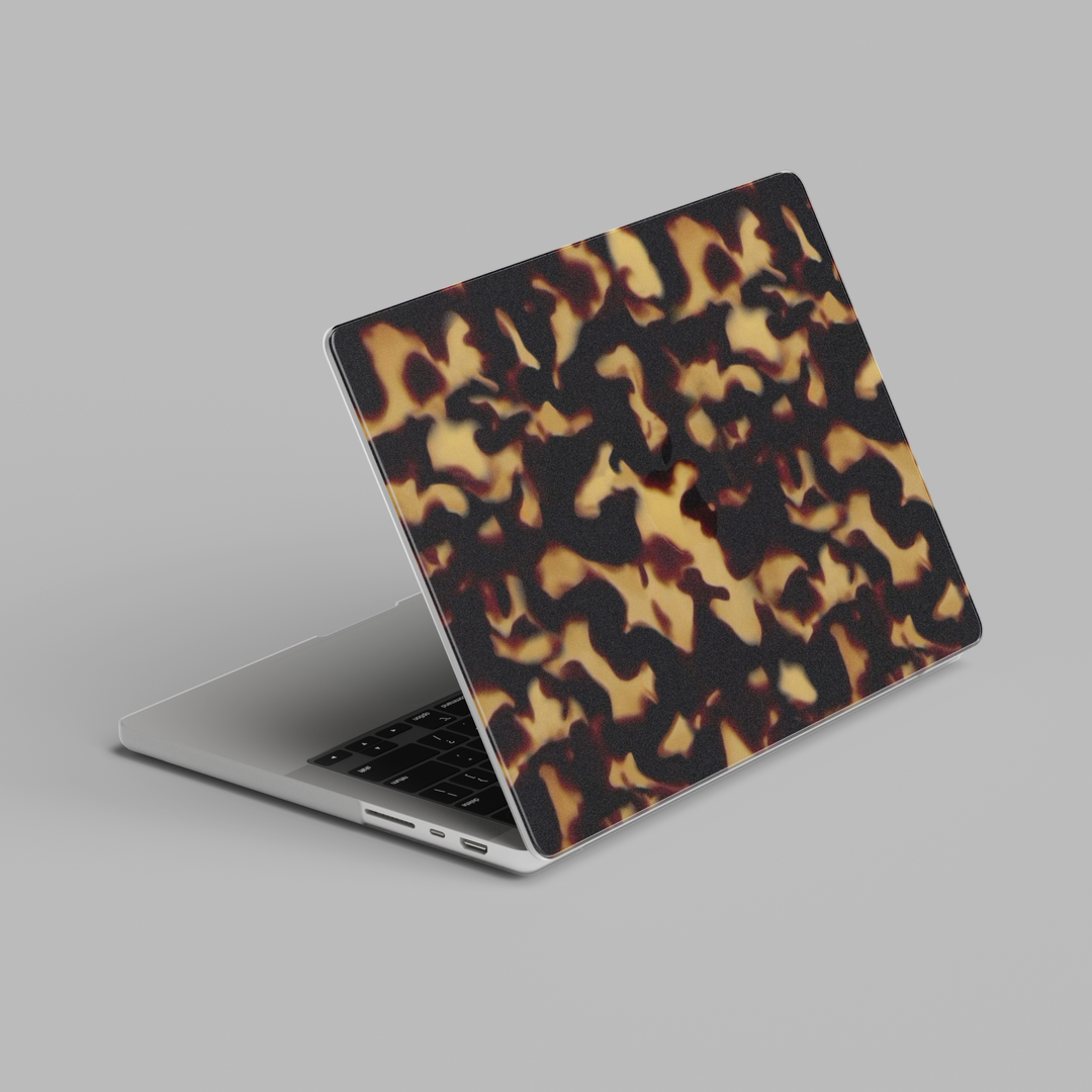 Classic dark tortoiseshell pattern hard shell MacBook laptop case