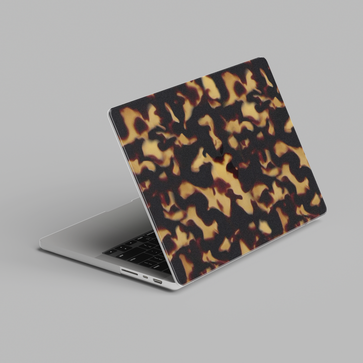 Classic dark tortoiseshell pattern hard shell MacBook laptop case