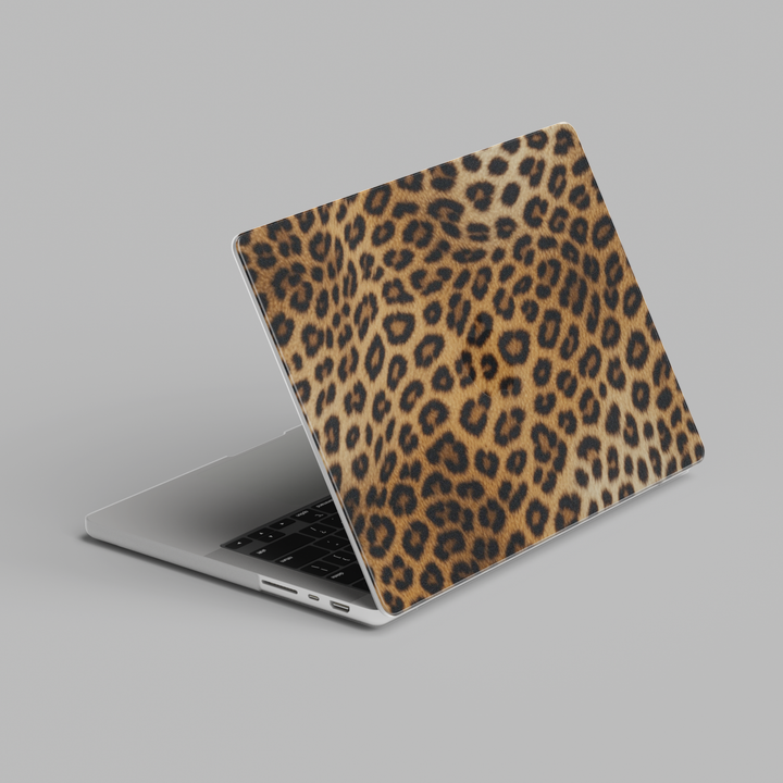 Classic brown leopard print hard shell MacBook laptop case