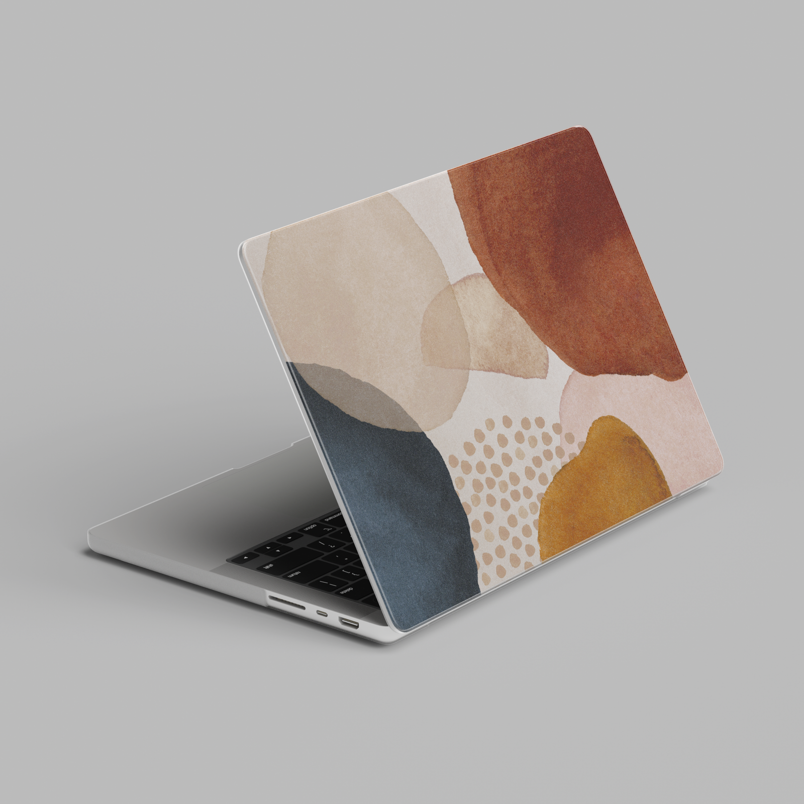 Abstract earth tone modern art hard shell MacBook laptop case