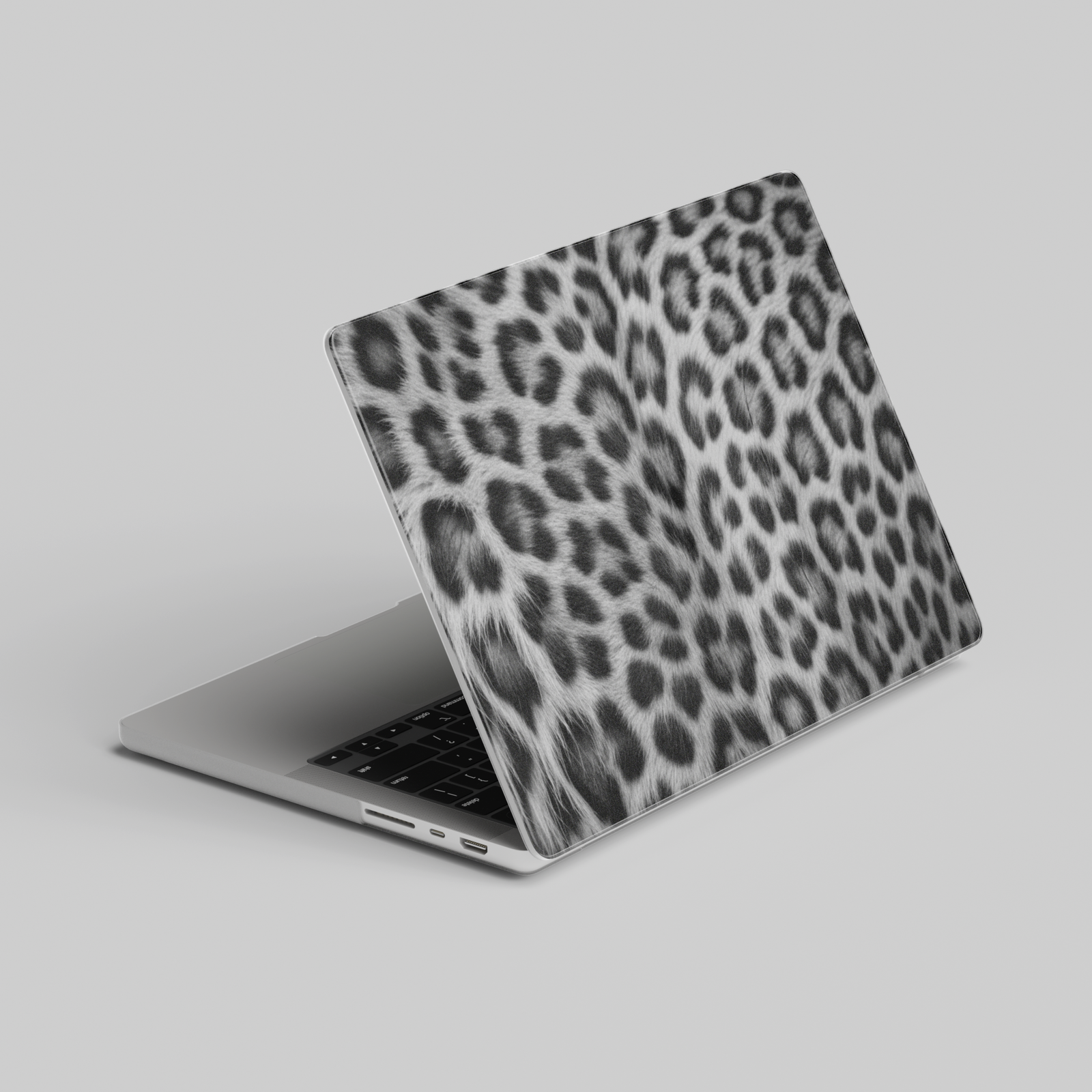 Snow Panther leopard print MacBook case for MacBook Air 13, MacBook Pro 16, MacBook Retina 15, and more. Stylish laptop skin for Apple laptops.