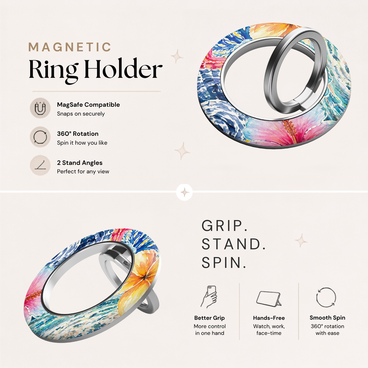 Soporte para anillo de teléfono Mariposa - Rosa