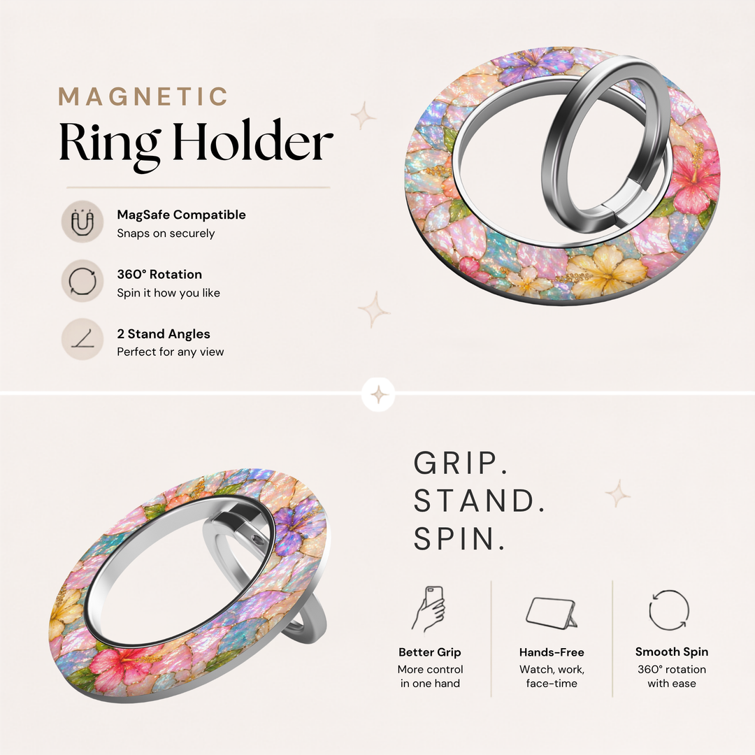 Opal Hibiscus MagSafe Ring Holder