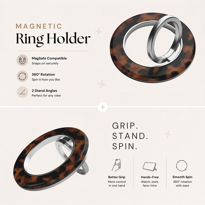 Espresso Tortoise MagSafe Ring Holder