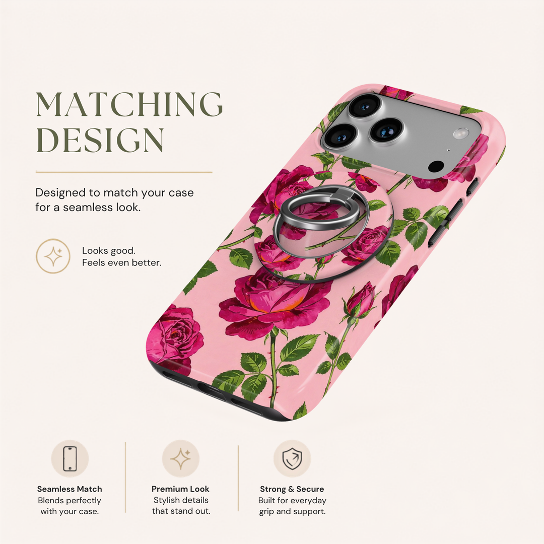 Fuchsia Rose Garden MagSafe Ring Holder