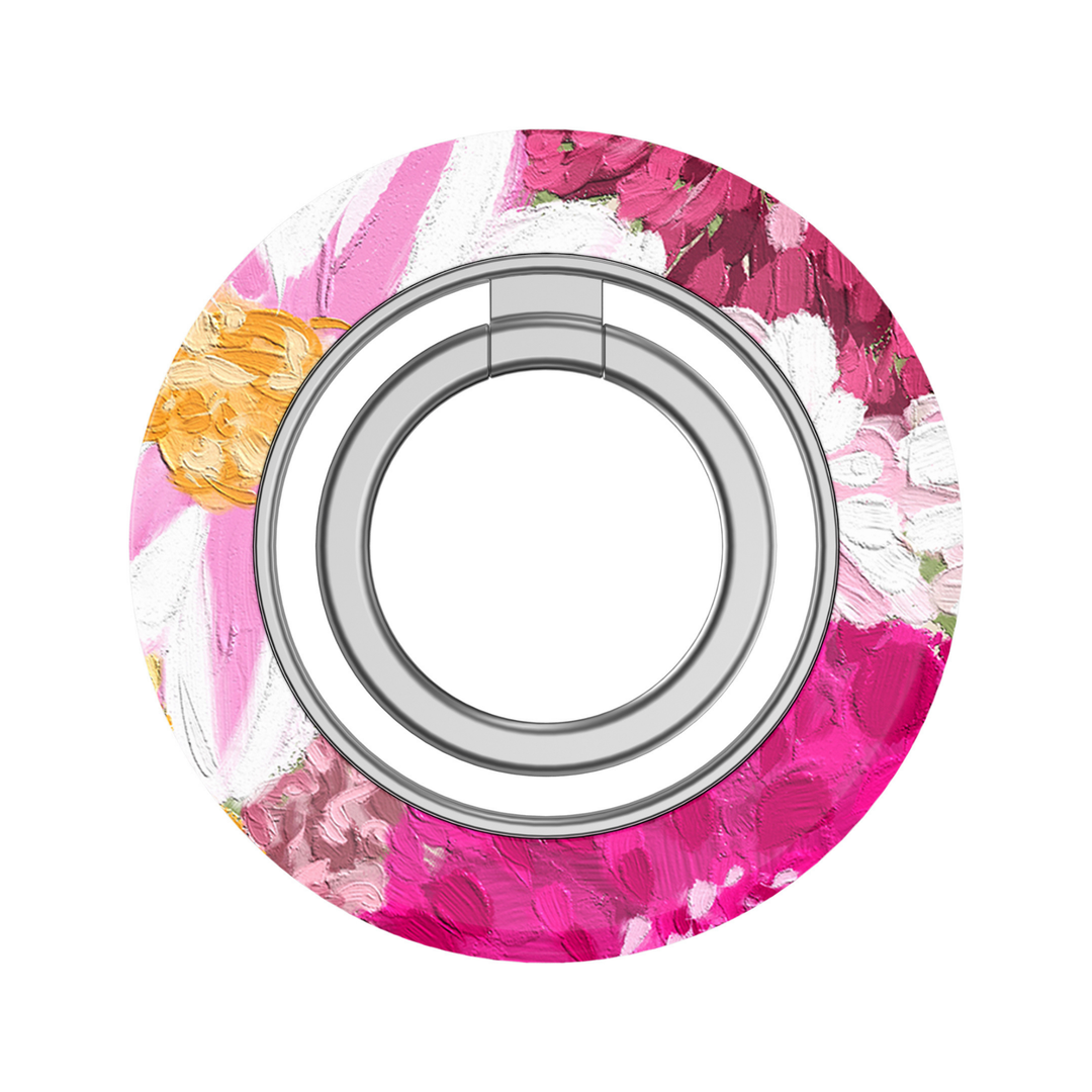 Pink Painted Blooms MagSafe Ring Holder