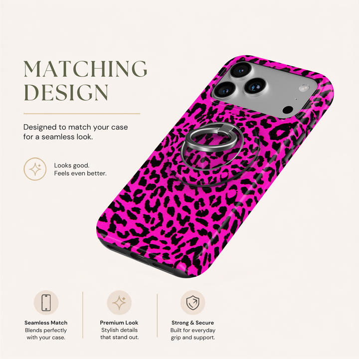 Hot Pink Leopard MagSafe Ring Holder