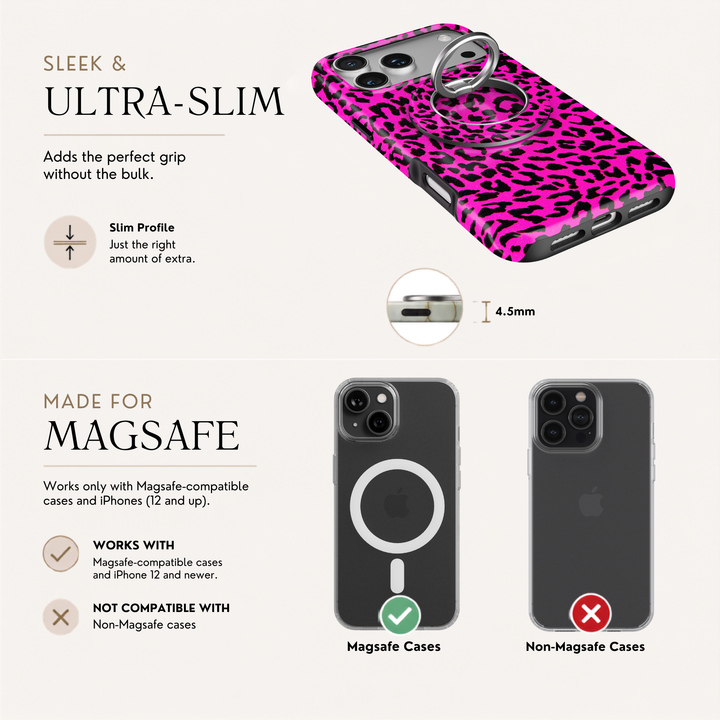 Hot Pink Leopard MagSafe Ring Holder