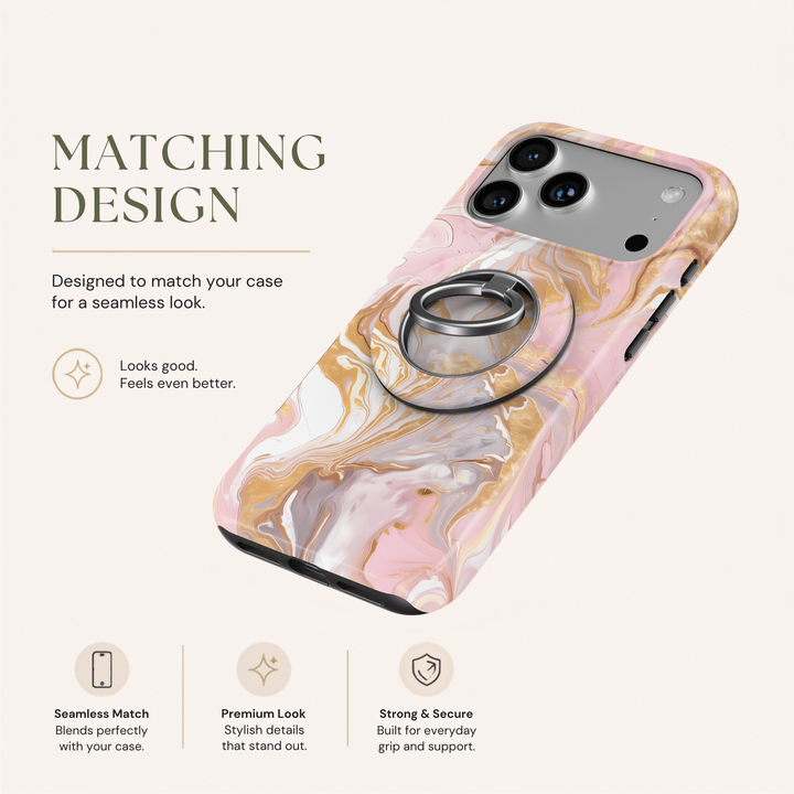 Blush Champagne Marble MagSafe Ring Holder