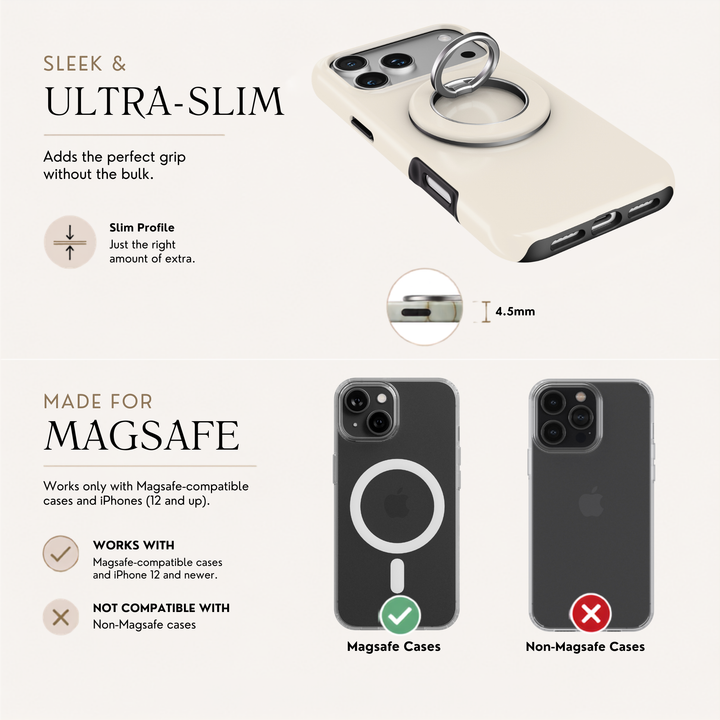Ivory Cream MagSafe Ring Holder