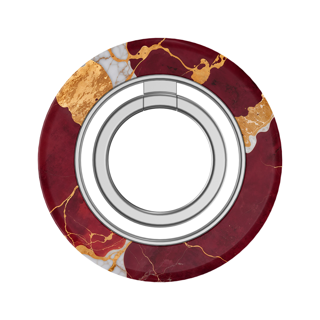 Burgundy Gold Marble MagSafe Ring Holder