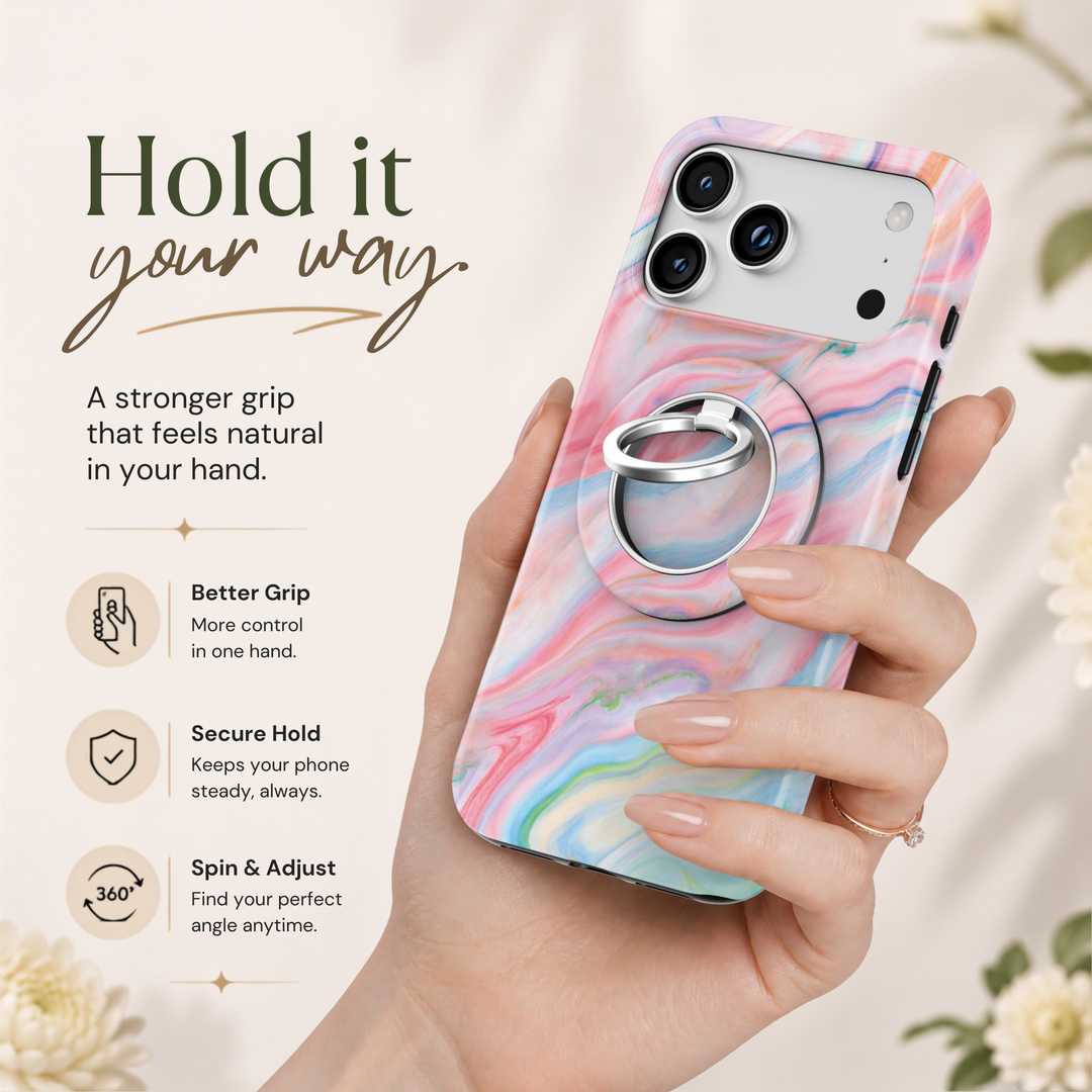 Pink Opal Swirl MagSafe Ring Holder