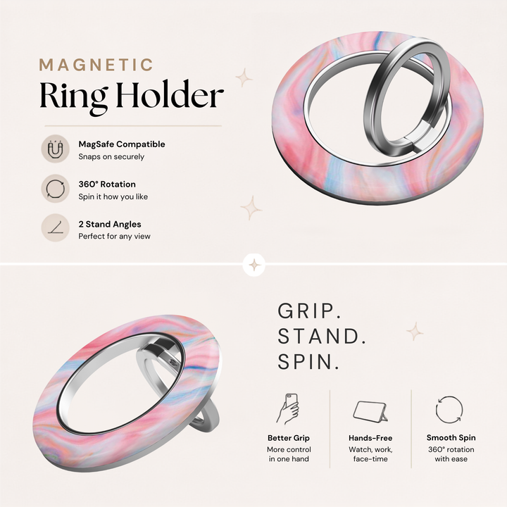 Pink Opal Swirl MagSafe Ring Holder