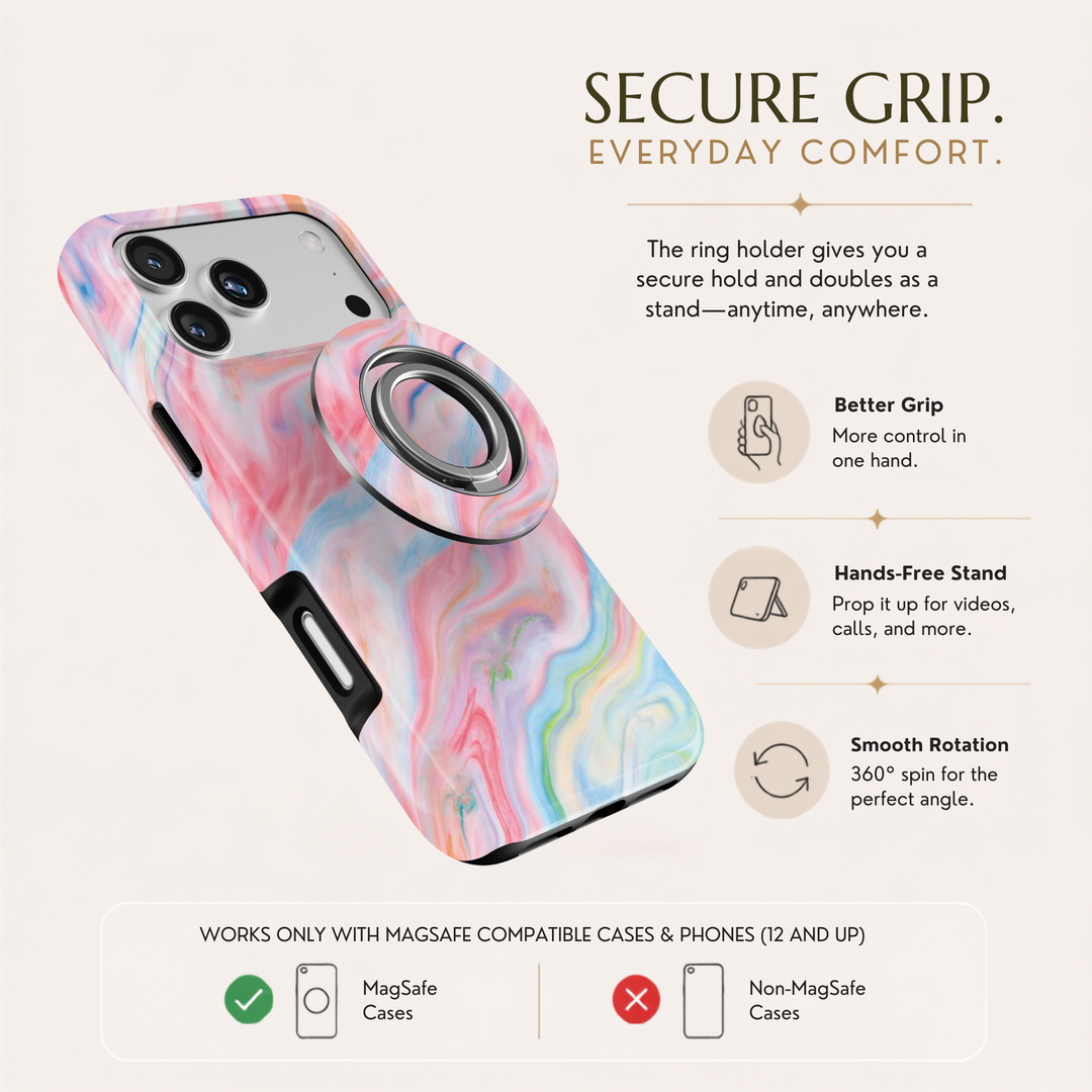 Pink Opal Swirl MagSafe Ring Holder