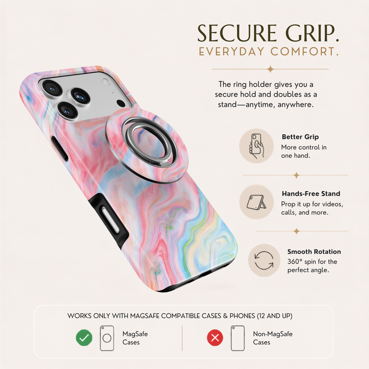 Pink Opal Swirl MagSafe Ring Holder