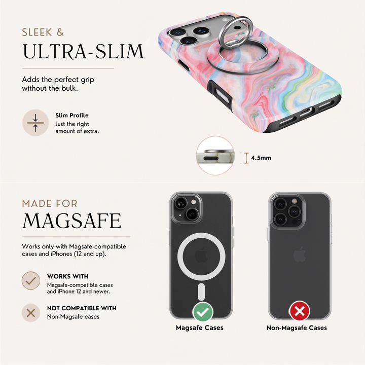 Pink Opal Swirl MagSafe Ring Holder