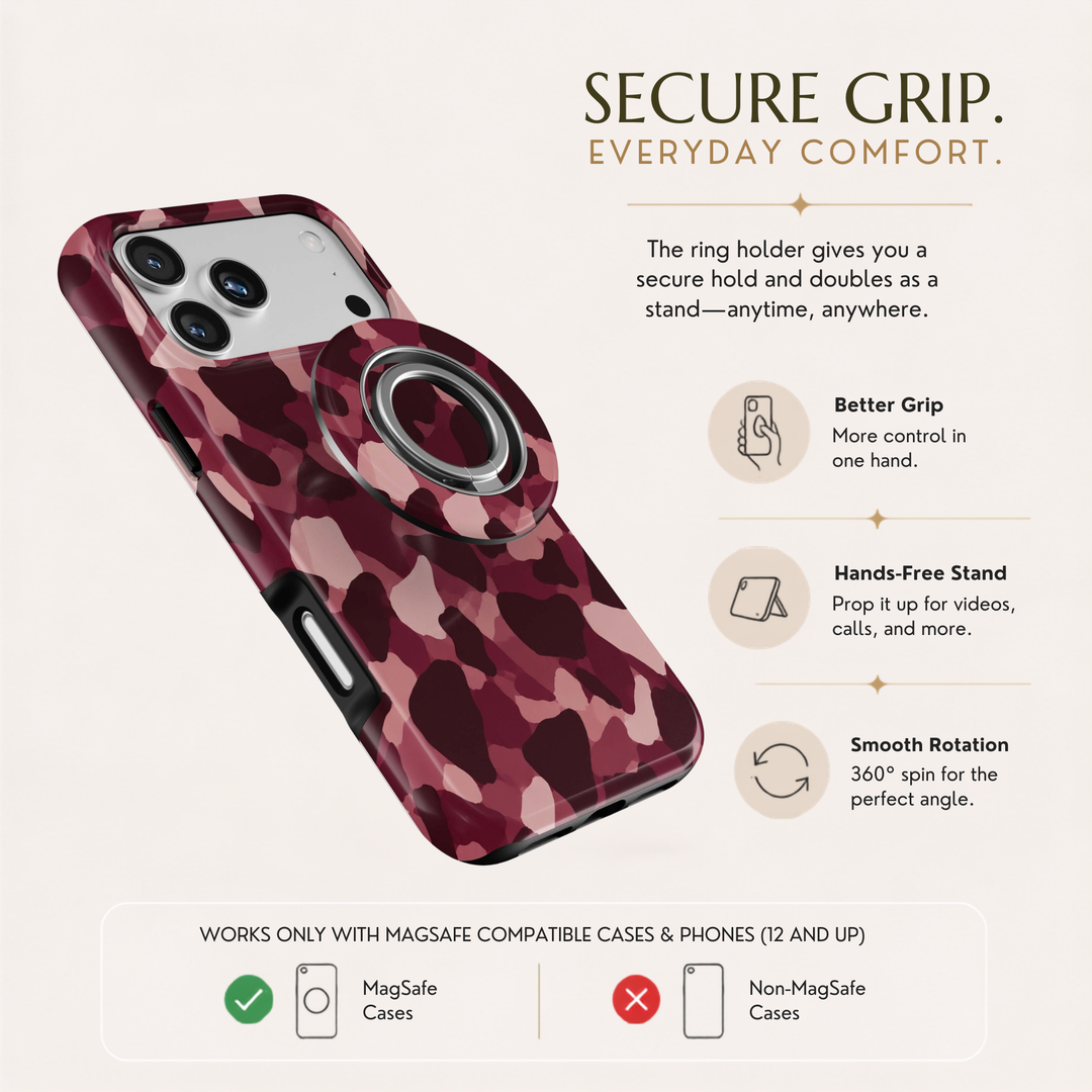Burgundy Leopard — MagSafe Ring Holder