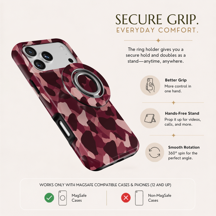 Burgundy Leopard — MagSafe Ring Holder