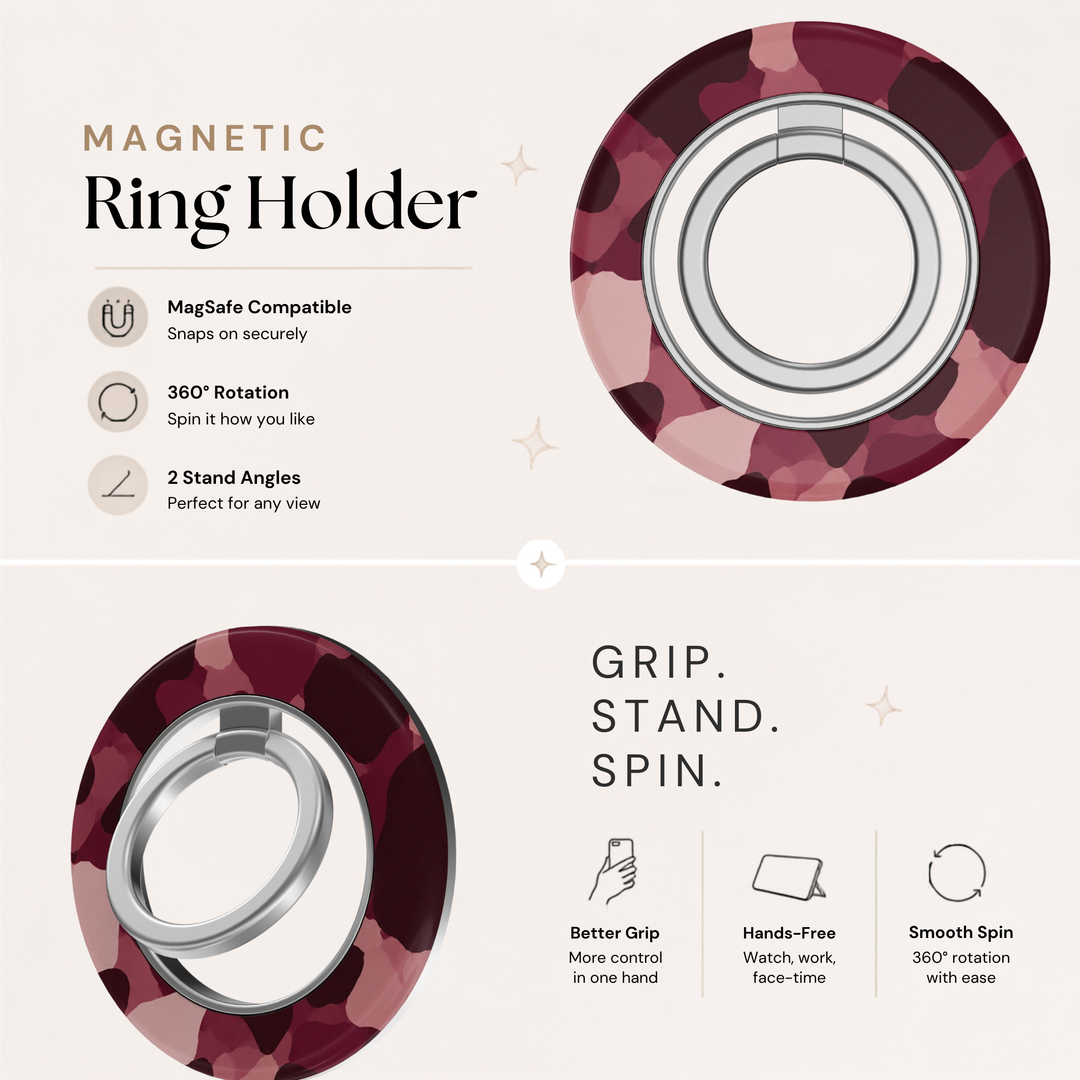 Burgundy Leopard — MagSafe Ring Holder