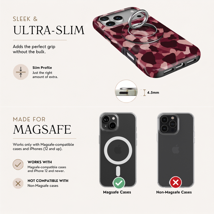 Burgundy Leopard — MagSafe Ring Holder