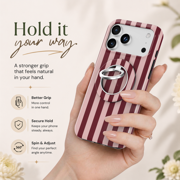Soporte para anillo de teléfono Mariposa - Rosa