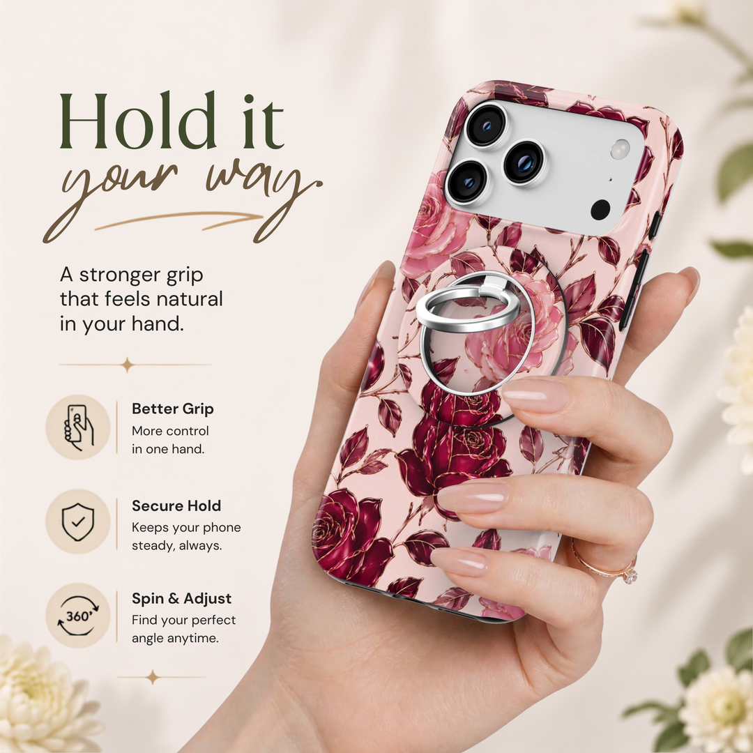 Soporte para anillo de teléfono Mariposa - Rosa