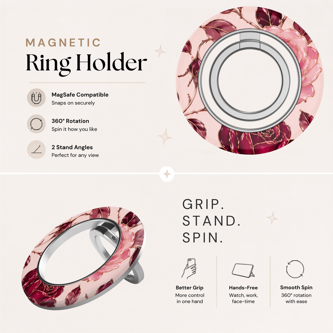 Soporte para anillo de teléfono Mariposa - Rosa