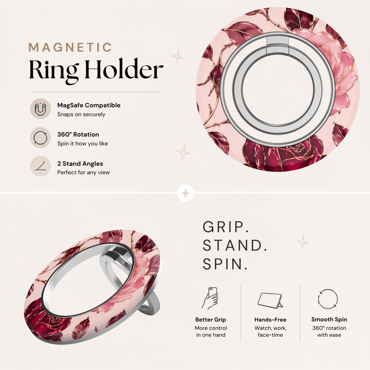 Soporte para anillo de teléfono Mariposa - Rosa