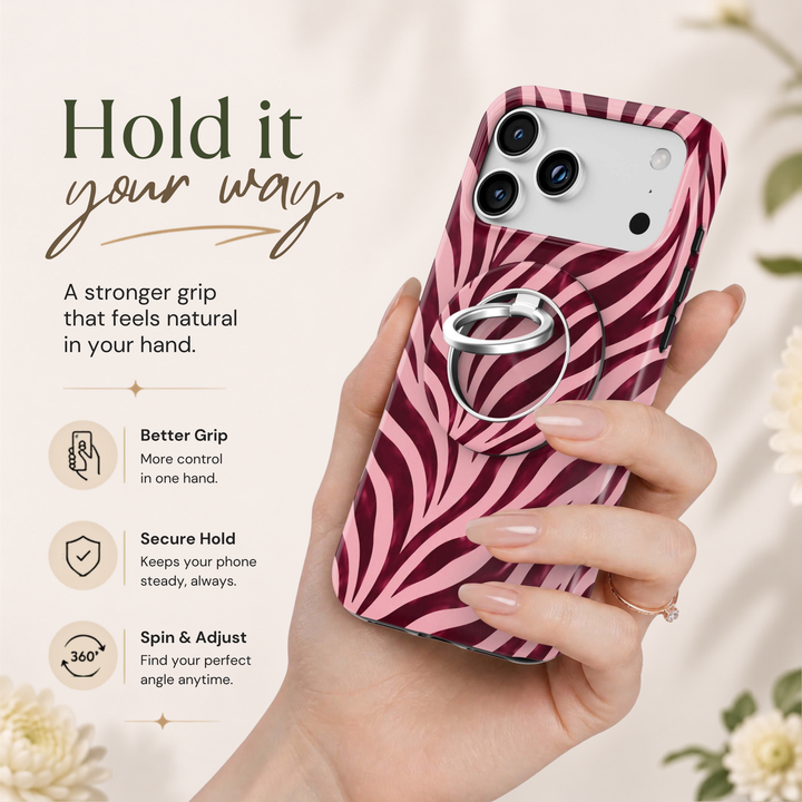 Soporte para anillo de teléfono Mariposa - Rosa