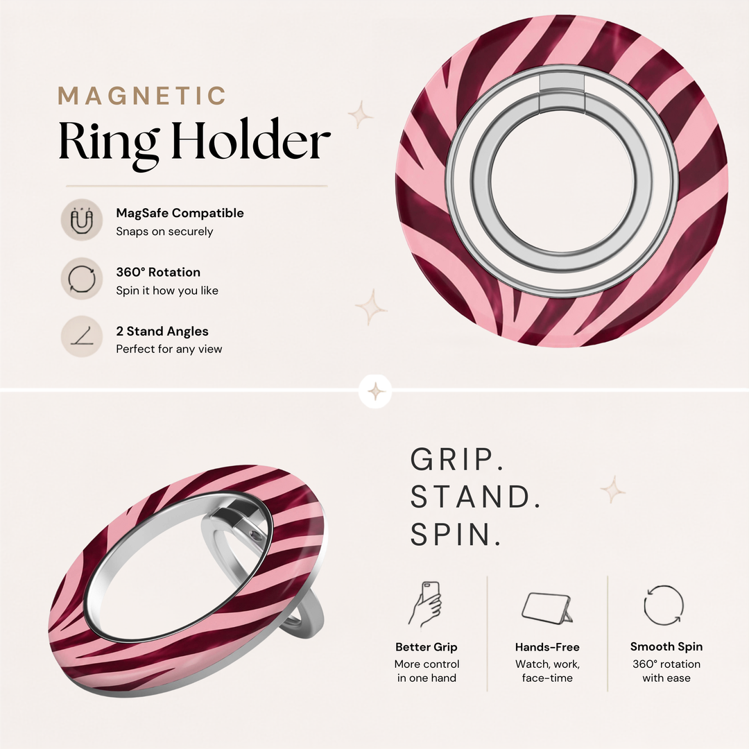 Soporte para anillo de teléfono Mariposa - Rosa
