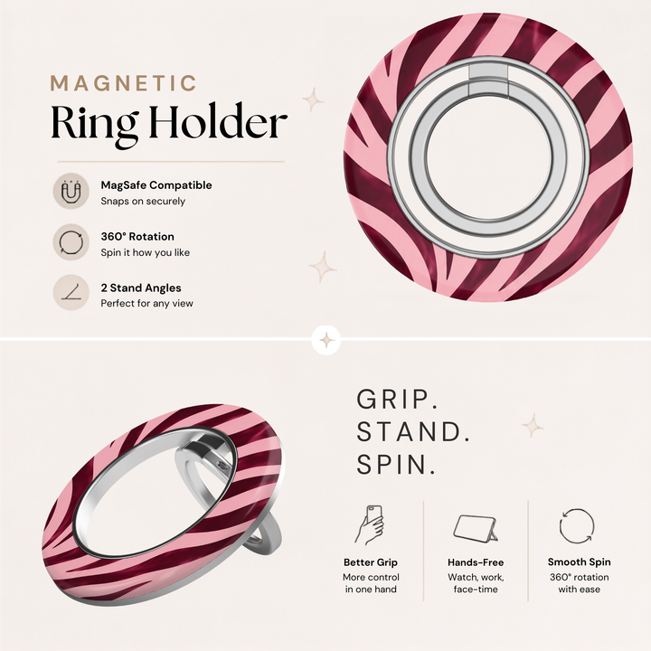 Soporte para anillo de teléfono Mariposa - Rosa