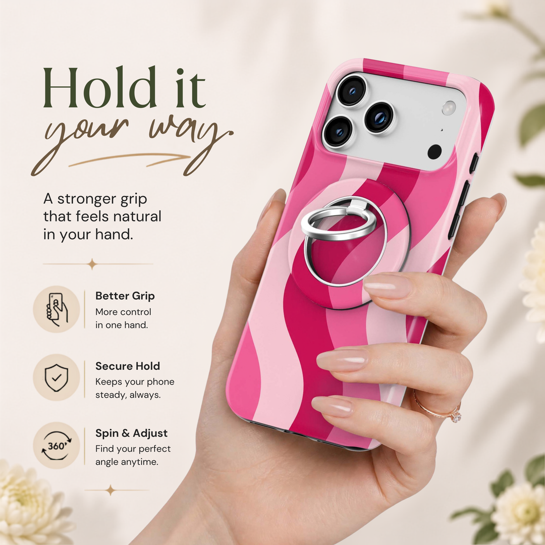 Soporte para anillo de teléfono Mariposa - Rosa