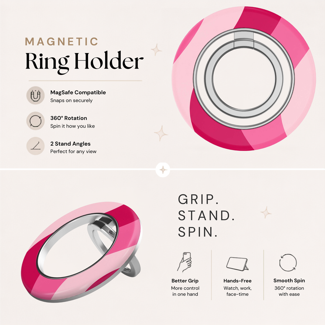 Soporte para anillo de teléfono Mariposa - Rosa